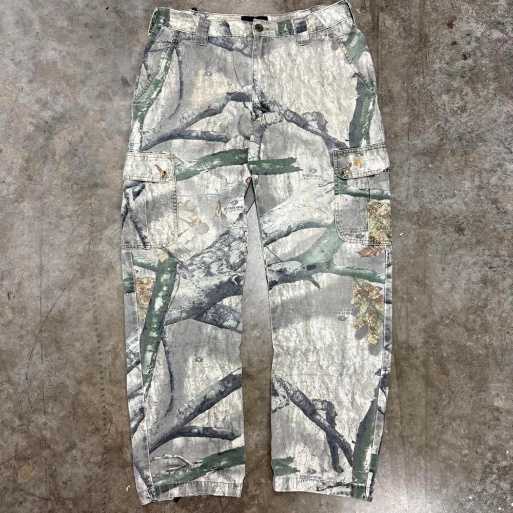 Vintage Browning Mossy Oak Camo Cargo Pants Mens 34x30 Baggy Y2K Realtree Skater